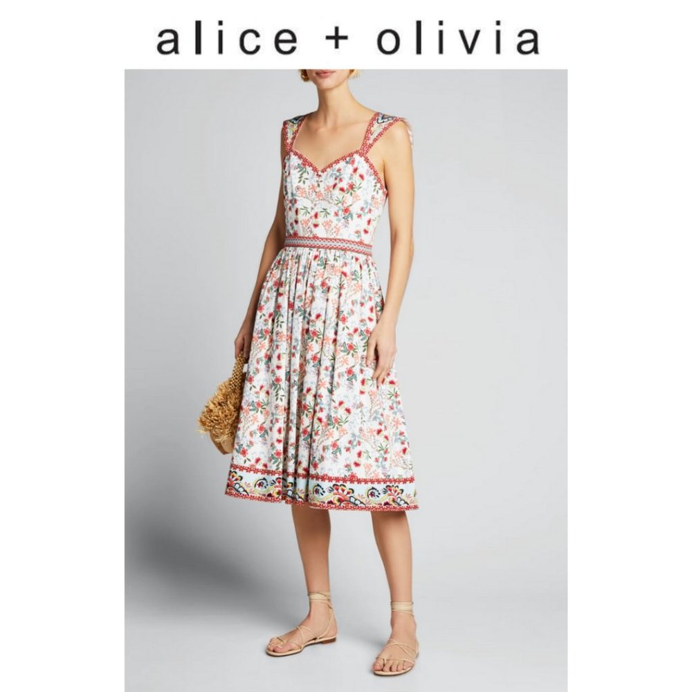 alice + olivia Portia Midi Dress